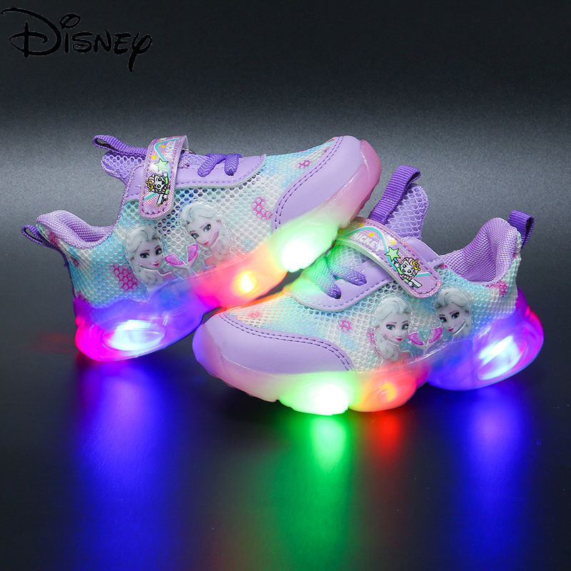 Disney-zapatillas de deporte de princesa Aisha, antideslizantes y transpirables, ligeras y ligeras, para niñas