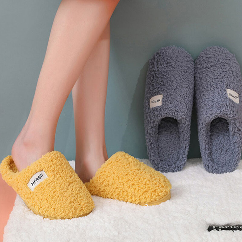 Sandal Hangat Musim Dingin Sepatu Katun Bawah Tebal untuk Pencinta Pria Sandal Lantai Dalam Ruangan Rumah Antilicin Alas Kaki Nyaman