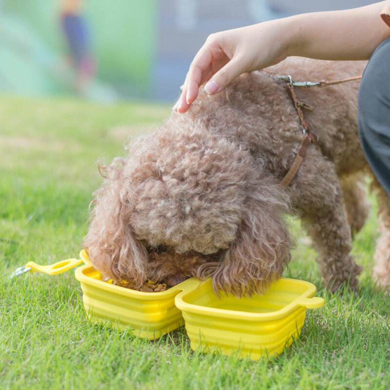 Foldable Bowl Dish For Dogs Cat Outdoor Pet Feeder Portable Pet Product Travel Collapsible Silicone Pets Bowl Food Water Feeding