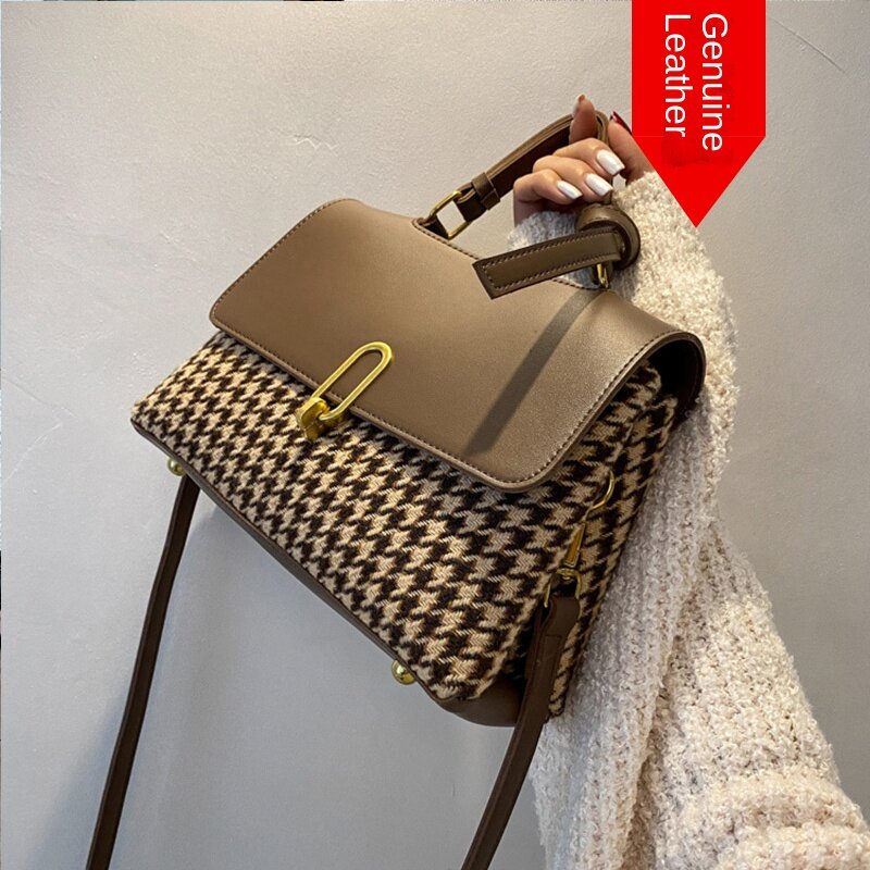 Брендовая женская сумка, новинка 2021, модная трендовая осенне-зимняя высококлассная Портативная сумка-мессенджер, женская кожаная сумка, су...