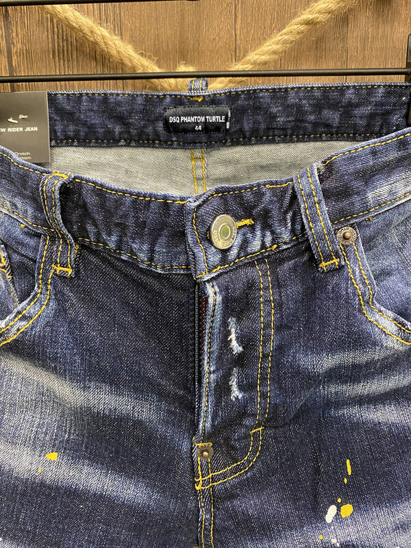 DSQ PHANTOM TURTLE-pantalones vaqueros ajustados para hombre, Vaqueros básicos informales, ropa de marca de talla grande DSQ9805, 2021