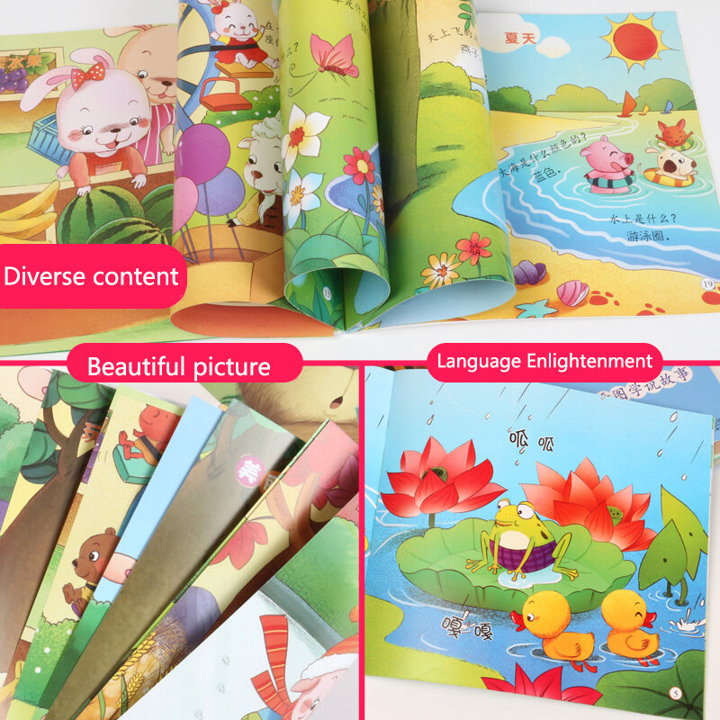 2022 New 10pcs/set New Arrival Baby learns to speak language enlightenment book Kindergarden storybook for kids children