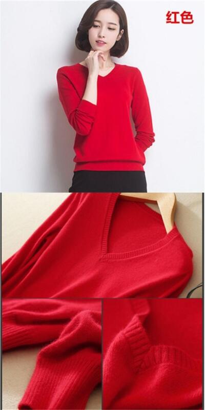 Women's Sweater Hot Sale High Quality Wool Fabric Newest V Neck Hiking Sweaters For Women SWV03