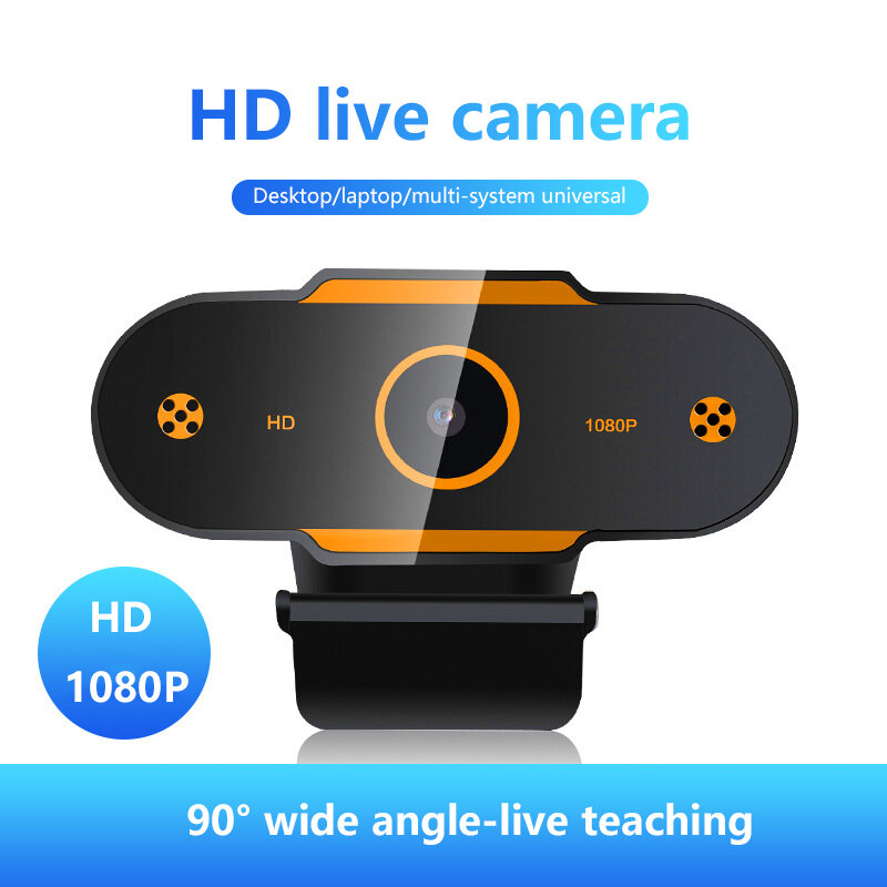 Webcam Full HD 1080P 720P 480P, Microphone intégré, prise USB rotative, pour ordinateur de bureau et portable
