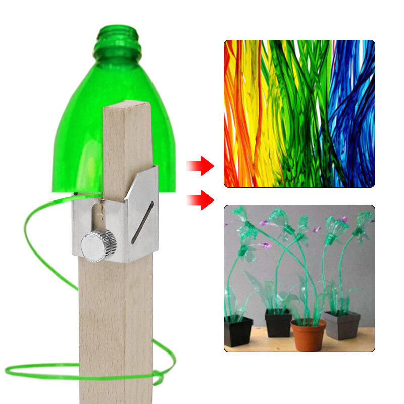 Inteligentne plastikowe butelki Cutter w/zapasowe ostrze na zewnątrz gospodarstwa domowego butelki liny narzędzia DIY Craft butelki nożyce do liny kreatywne narzędzie