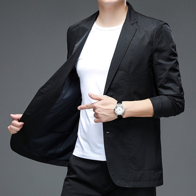 Casual terno masculino versão coreana do terno fino jaqueta masculina 2021 novo outono topo roupas masculinas