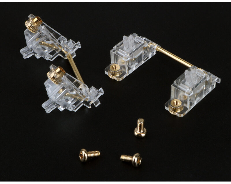ZUOYA PCB مثبتات الأقمار الصناعية محور المسمار في شفاف مطلية بالذهب 6.25u 2u لتقوم بها بنفسك مخصص الميكانيكية لوحات المفاتيح عدة