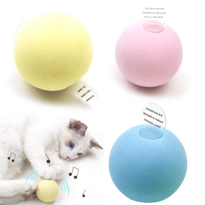 Gato juguetes gravedad bola táctil inteligente juguetes que suenan Juguetes interactivos para mascotas Squeak bola Juguetes