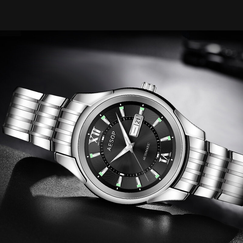 2021 New High-end Successful Men's Mechanical Watch Luminous Waterproof Stainless Steel Business Trend Watch Sapphire Mirror