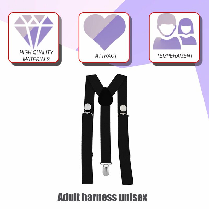 Ajustável adulto suspensórios suspensórios 3 clip pants suspensórios suspensórios cinta em forma de y elástico