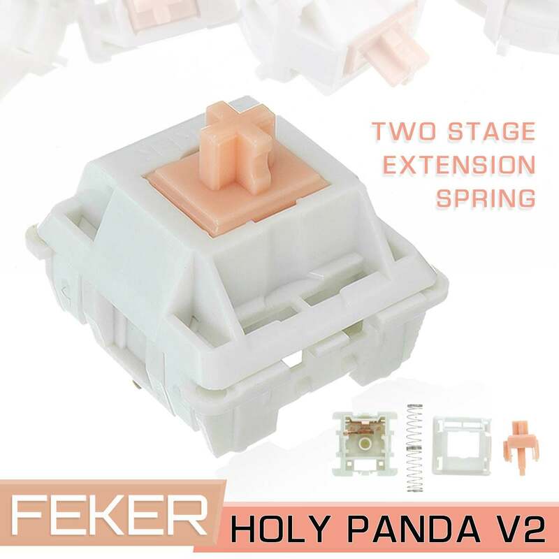 Feker 110pcs holypandaスイッチに類似した3ピンメカニカルキーボードスイッチdiy交換用触覚2ステージスプリング67g