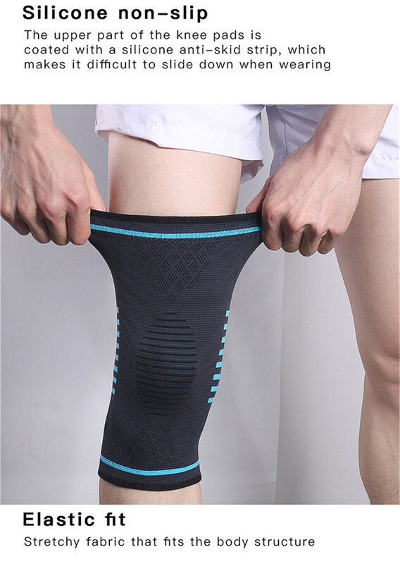 Bantalan Lutut Olahraga Lengan Lutut untuk Naik Gunung Fitness Luar Ruangan Bantalan Lutut Rajut Hangat Antiselip
