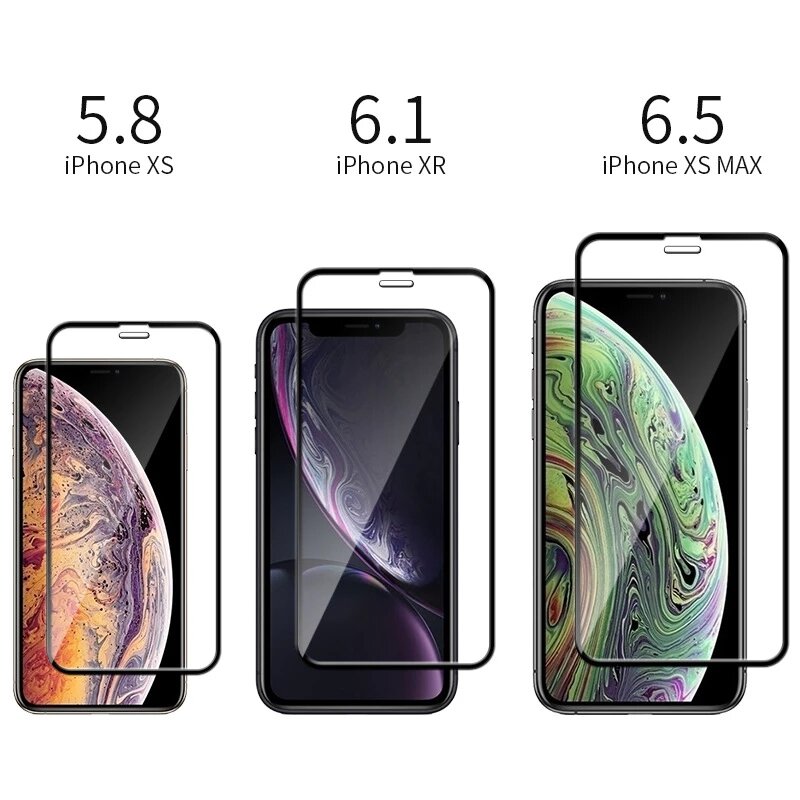 3pcs Cover per telefono in pellicola temperata per serigrafia 3D per iPhone 12 11 Pro Max X 6 6S 7 8 plus custodia per iphone XR XS Max pellicola protettiva