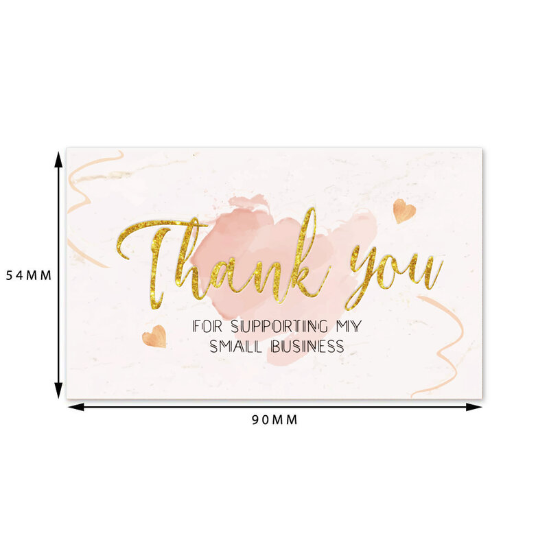 30 unids/pack de oro Gracias por apoyar mi tarjetas de negocios pequeña tienda regalo decorativo etiqueta para flor tarjeta 2021 nuevo