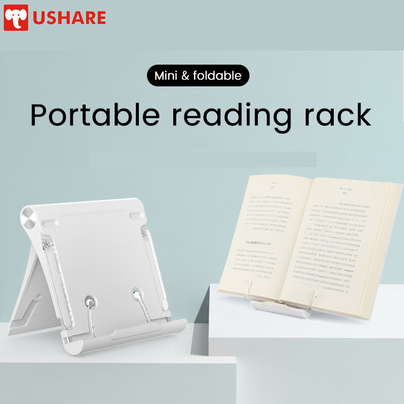 USHARE-soporte plegable de bolsillo para lectura de libros, Mini soporte blanco para libros, estante de alta calidad, suministros escolares Kawaii, papelería