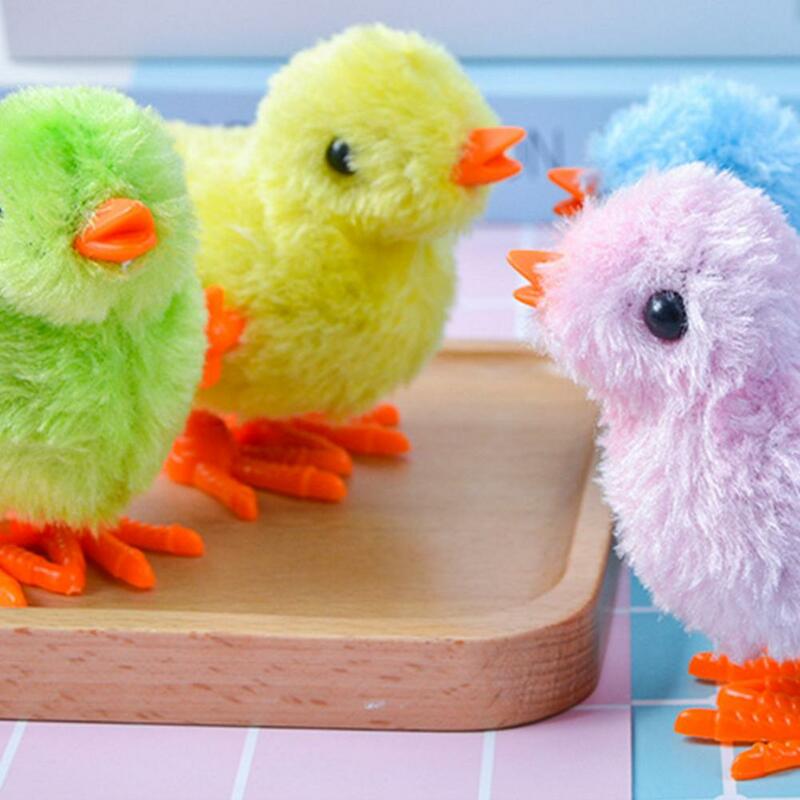 Wind-Up kurczak zabawki dla dzieci nowość skoki laska Gag pluszowe pisklęta na akcesoria imprezowe wybór prezentów na urodziny na wschód