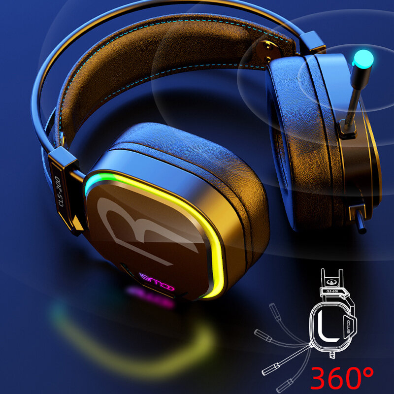 YC-auriculares con cable RGB para juegos, cascos con sonido envolvente 7,1, USB, 3,5mm, con micrófono para tableta, PC, PS4, Xbox One