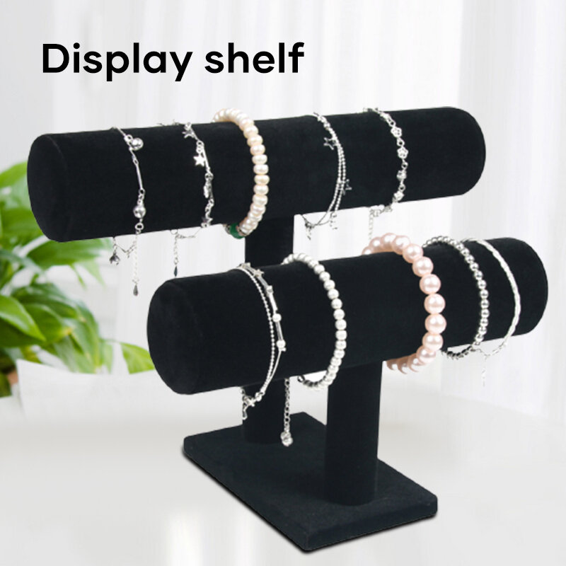 2 camada t-bar pulseira suporte de exibição para armazenamento de jóias jóias titular exibição nyz loja