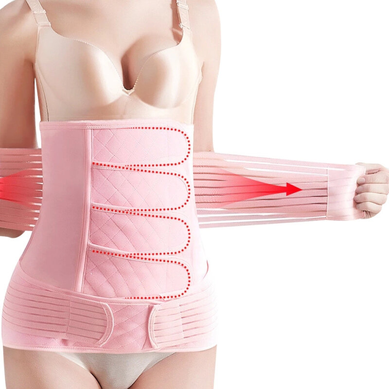 Espartilho de gaze respirável, cinta de algodão pós-parto para recuperação do corpo, espartilho modelador de corpo m1