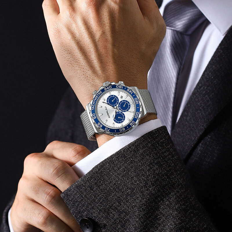 Crrju relógio masculino marca de luxo quartzo mergulhador relógio masculino à prova dwaterproof água data relógio do esporte relógios de pulso masculino + caixa