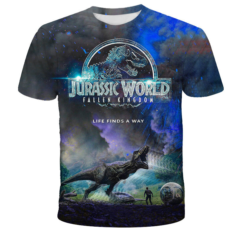Zomer Jongen Shirt 3D Dinosaurussen Print T-shirt Baby Meisje T-shirt Klassieke Adventure Movie Cool Dinosaurus Kinderkleding tops