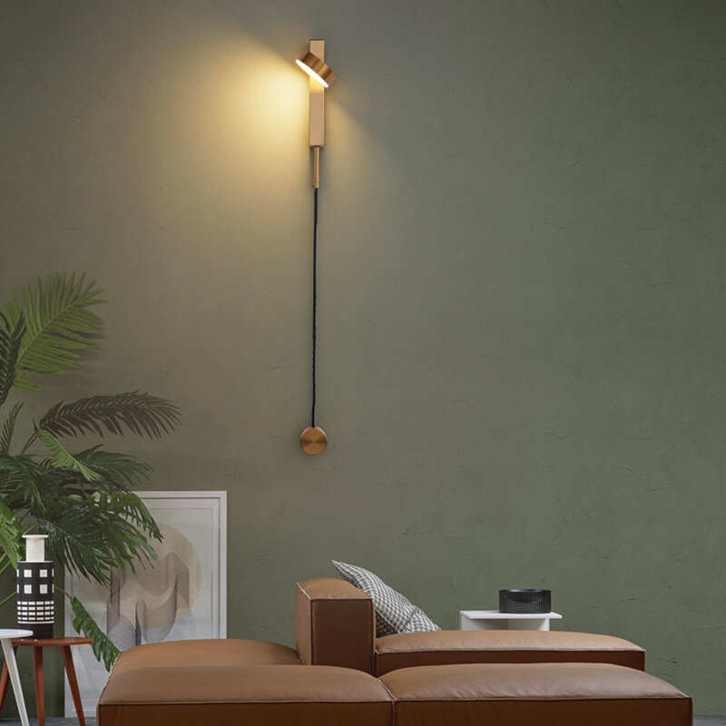 Lámparas de pared minimalistas modernas para sala de estar, dormitorio, mesita de noche, candelabro LED de AC96V-260V de 16W, lámpara blanca y negra, decoración de iluminación de pasillo