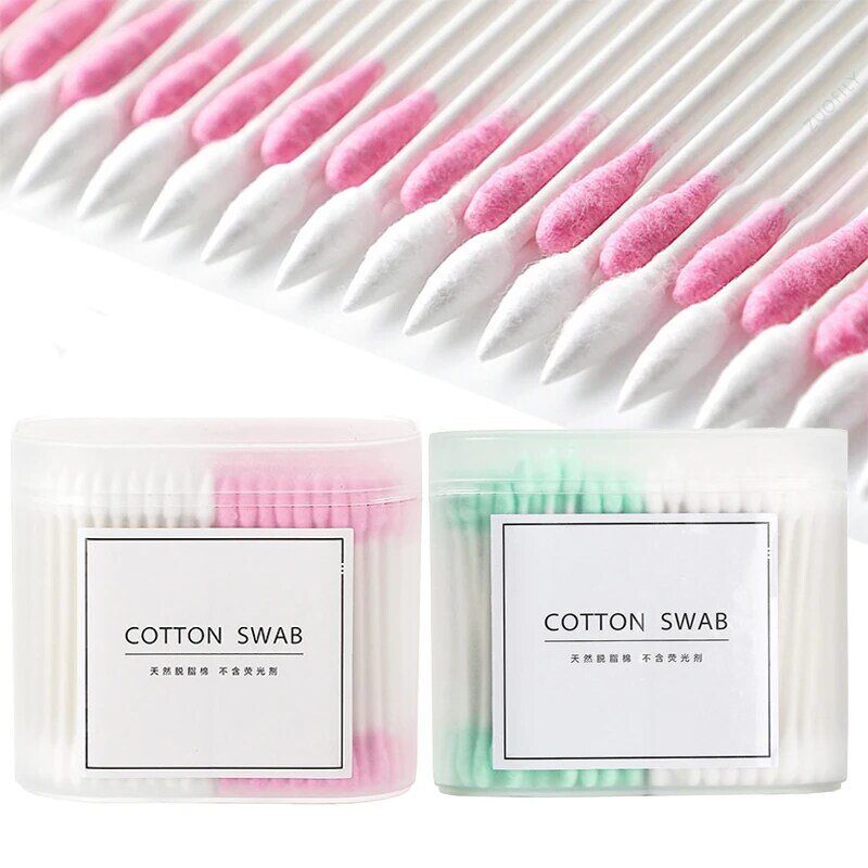 Double Head Cotton Swab Sticks Disposable Women Makeup Cotton Buds Tip With Box Ears Cleaning Home Dual Heads Health Care Tool