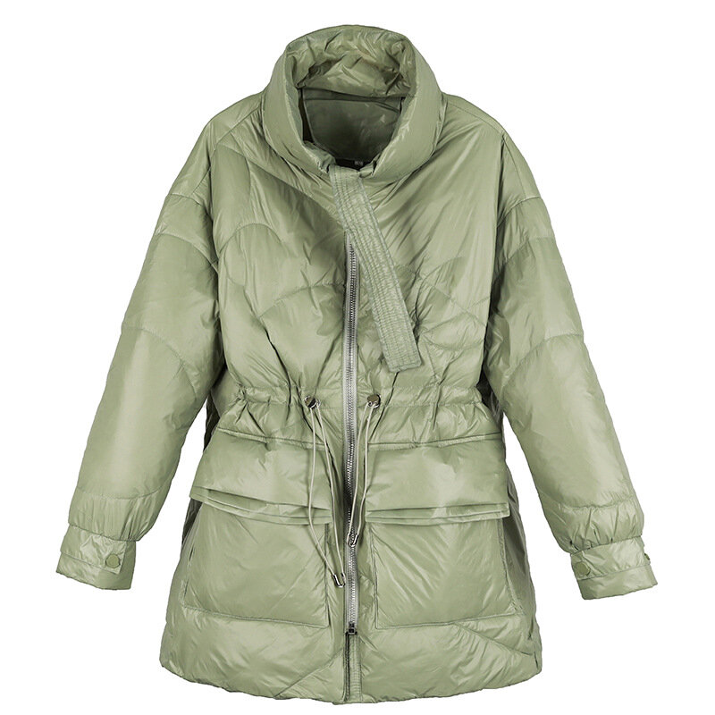 女性用の軽くて厚いbatwingジャケット,大きな幅の広いポケット,超軽量,冬用,カジュアル