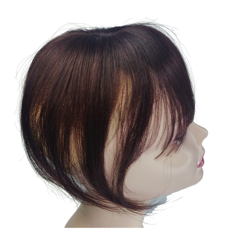 Halo Lady Beauty คลิป Toppers กับ3D Air Bangs Indian Hair Straight Fringe ชิ้นสำหรับผมผม non-Remy เครื่อง