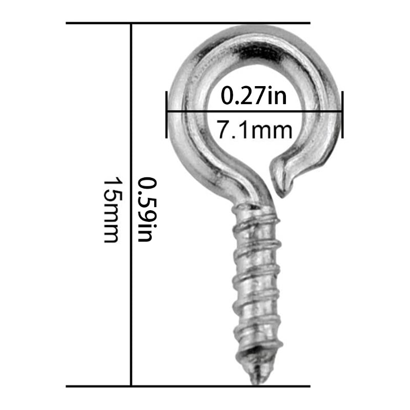 L21D 300 Pcs Multi-purpsoe Small Screw Eye Hooks for Wall Hanging 4mm Eye Pin Hooks for DIY Jewelry Earring Handmade Crafts