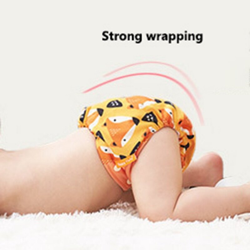 Couche lavable en tissu suédé écologique pour bébé, avec deux poches et Double bouton-pression