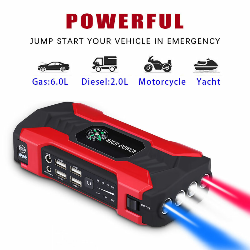 20000mAh 400A Power Bank ausgangs für Auto Starthilfe Start Gerät Ladegerät Power Notfall Booster Auto Batterie Starter