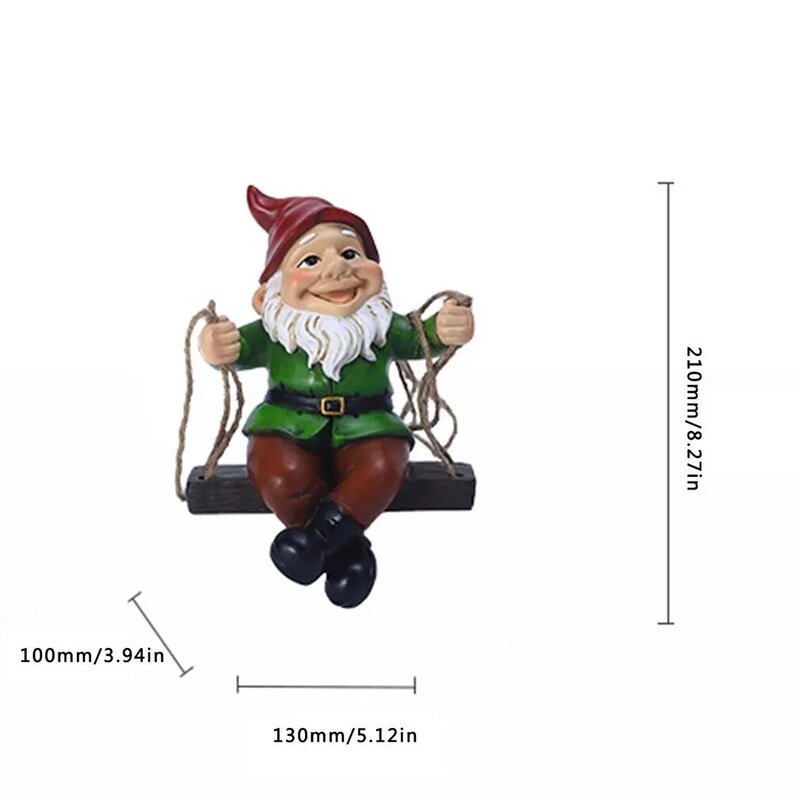 Garden Decorations Resin Swing Dwarfs Statue  For Doll House Garden Mini Resin Dwarfs Statue Garden Accessories Decorations