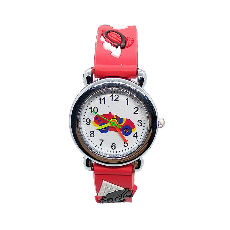 Relógio de pulso infantil de silicone, relógio de quartzo com pulseira de silicone para criança, meninos, meninas, presente de aniversário