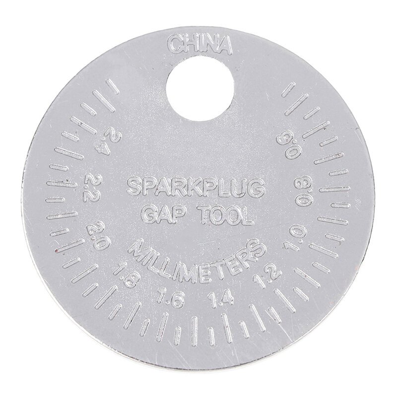 Herramienta de medición de liquidación de bujías, calibre y varias bujías, tipo moneda, 0,6-2,4mm, gran oferta, 1 ud.