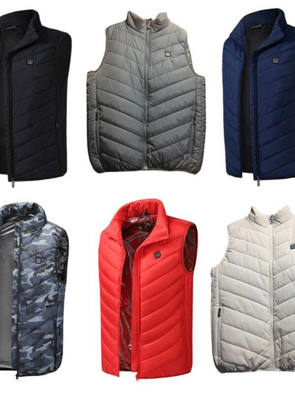 Outono e inverno novos homens ao ar livre esqui moda colete inteligente jaqueta de aquecimento de carregamento usb
