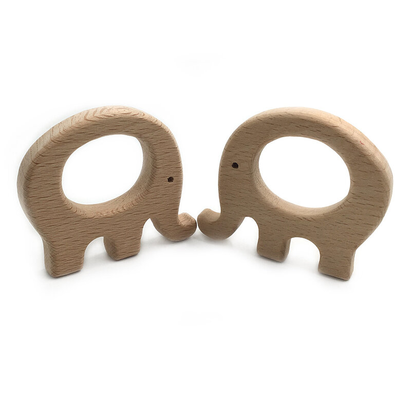 Wood Animal Toy Decoration Children Wooden Toys Molars Wooden Flowers Elephants Cute Animals Teether Wooden Play Beads