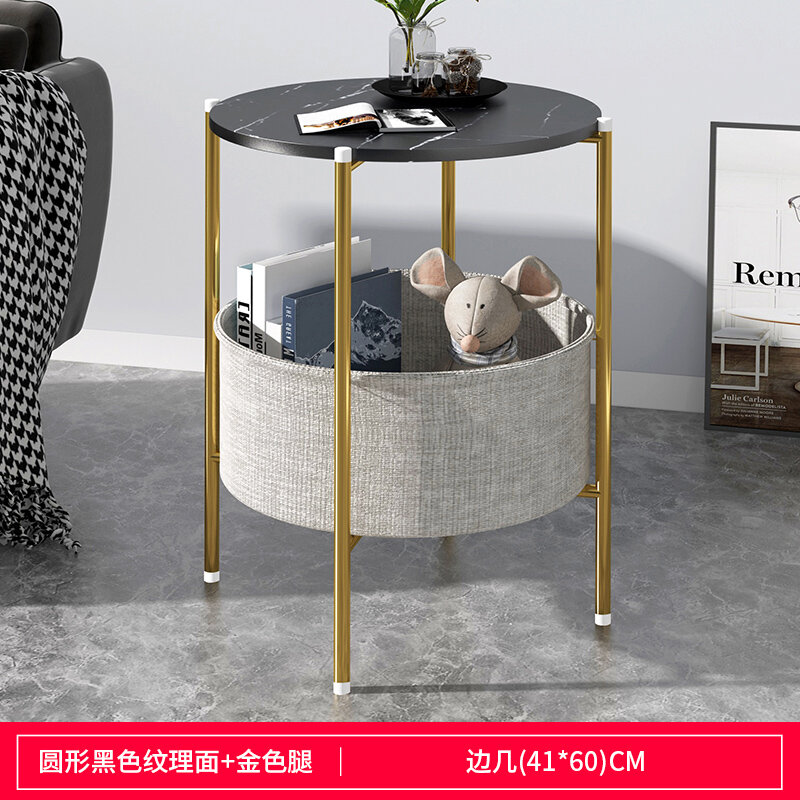 Mesa Auxiliar moderna de oro para sala de estar, mueble pequeño y redondo, mesita de centro de mármol para decoración del hogar