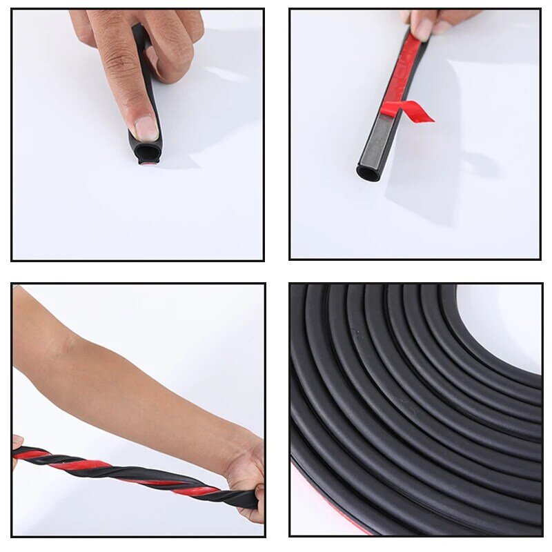 4 Meters Shape B P Z Big D Car Door Seal Strip EPDM Rubber Noise Insulation Weatherstrip Soundproof Car Seal Strong adhensive