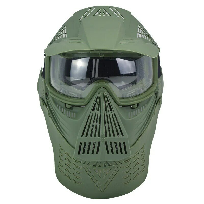 قناع عسكري Airsoft كامل الوجه ، مع نظارات واقية ، ملحقات الصيد ، قناع حرب كرات الطلاء