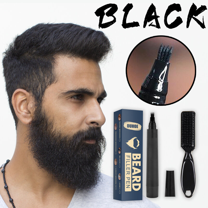1Set uomo barba matita Filler coltivatore di capelli impermeabile impermeabile lunga durata sopracciglia naturali barba baffi strumenti di riparazione