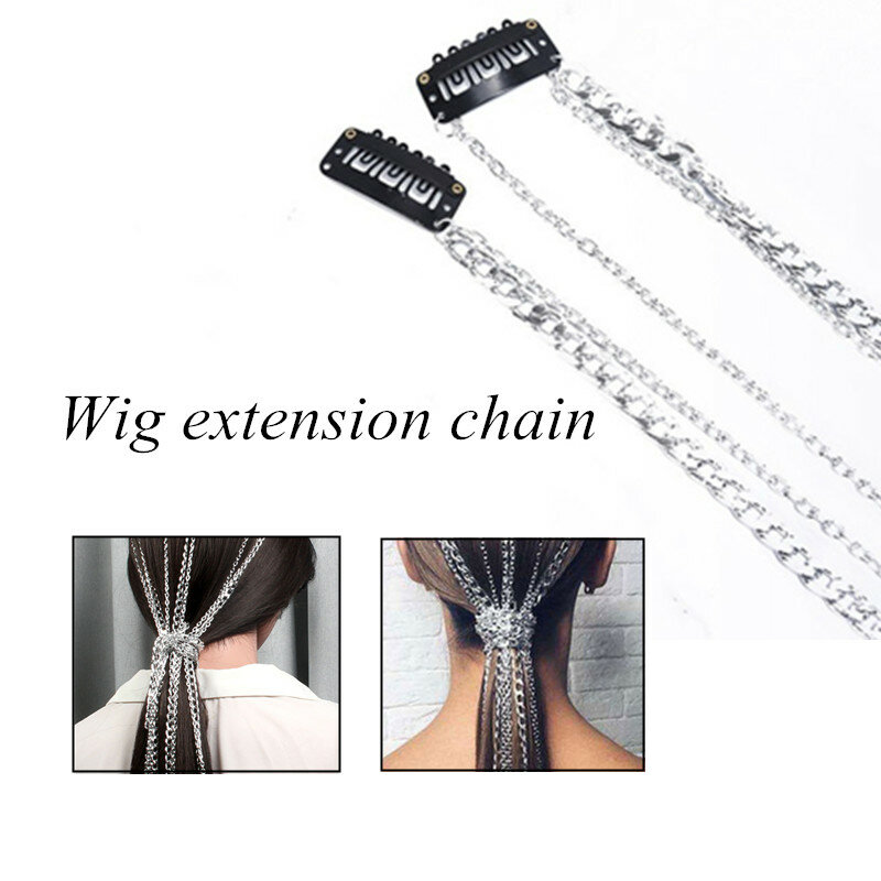 2 Style Personality Fashion Double Layer BB Clip Hair Cool Accessories Headdress Head Chain Wig Extension Ladies Women