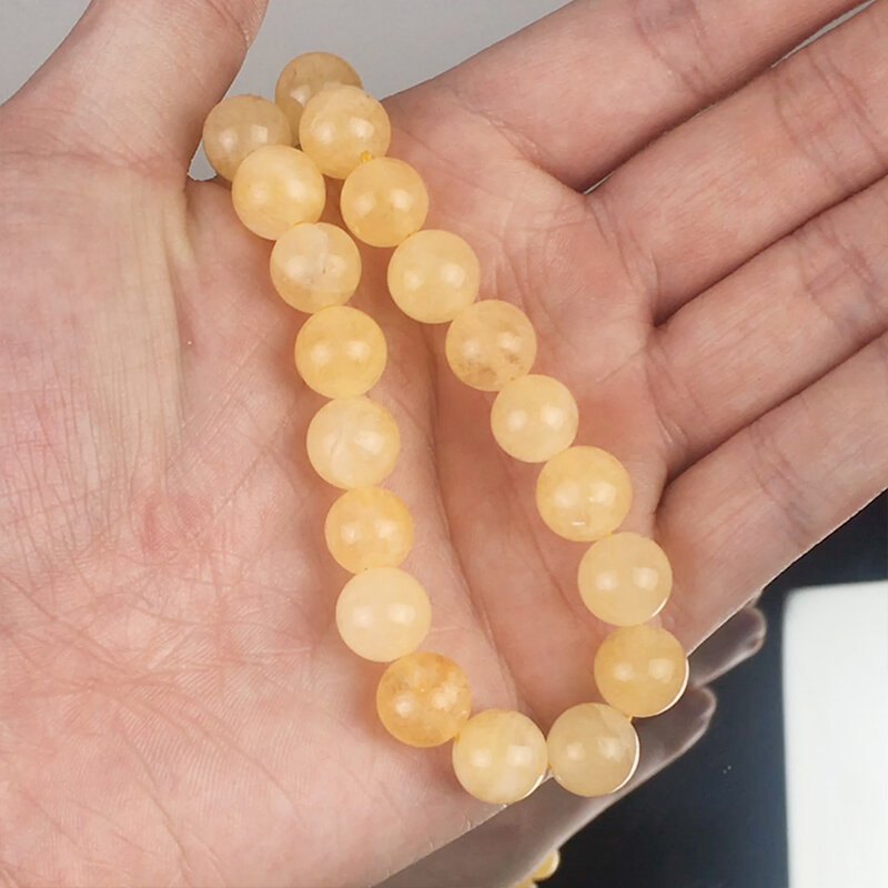 Perline di pietra naturale opale giallo rotondo allentato distanziatore perline minerali per gioielli che fanno accessori per bracciali fai da te 6/8/10MM 15 "pollici