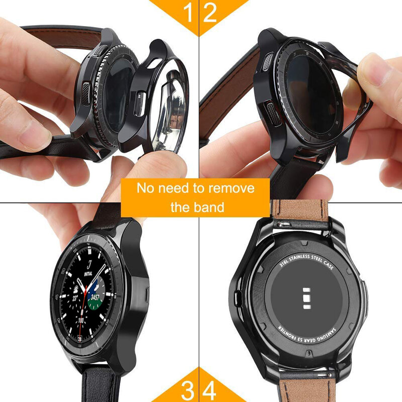 Чехол для samsung Galaxy watch 4 classic 46 мм/42 мм, с покрытием из ТПУ, универсальная защита для экрана от падения, чехол-бампер 42/46 мм