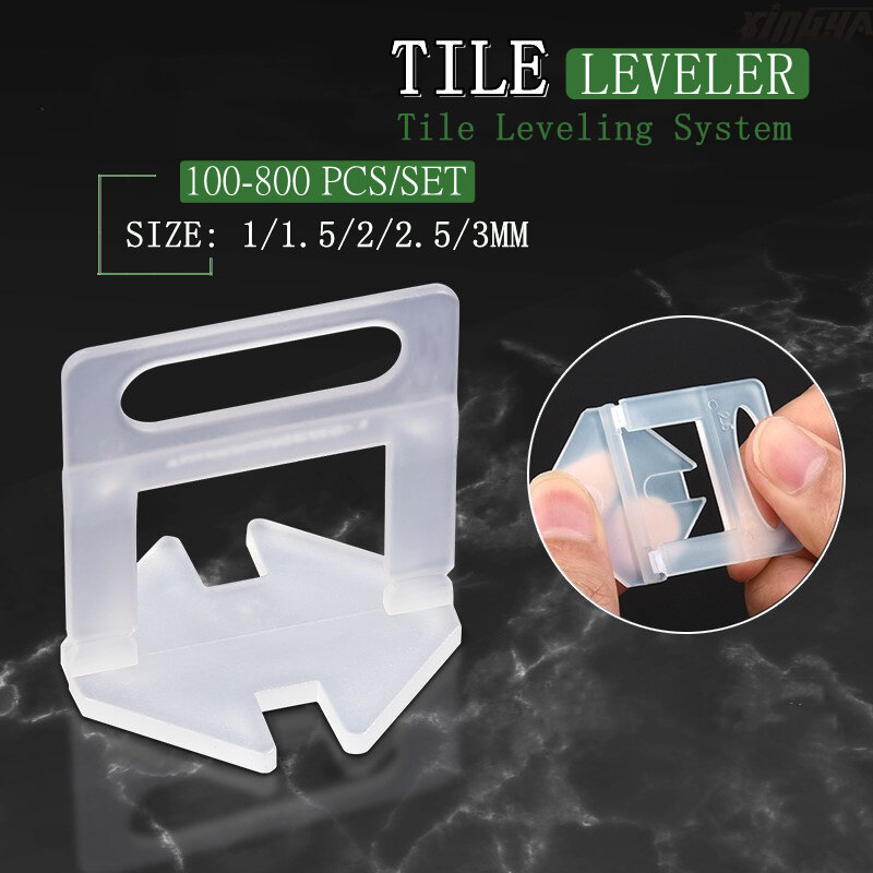 100-800Pcs Tile Leveling System ชุดคลิป1-3MM Leveling Spacers ปูกระเบื้องเครื่องมือสำหรับกระเบื้องวางพื้นกระเบื้อง Leveler