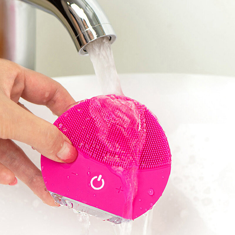 Rosto elétrico escova de limpeza máquina de cuidados com a pele à prova dwaterproof água escova de silicone escova de limpeza facial lavadora cravo