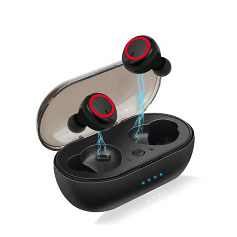 5.0 Earphone Bluetooth A2 Earphone Kontrol Earplug Tombol Gamer Tahan Air Olahraga Stereo HiFi Nirkabel dengan Mikrofon dan Kotak Pengisi Daya