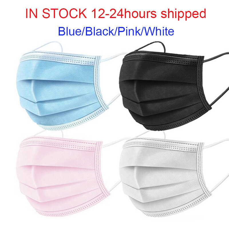 200PCS Disposable Masks Non Woven 3 Layer Adult Mouth Masks Filter Anti Dust Breathable Protective Mask Cadena Mascarilla