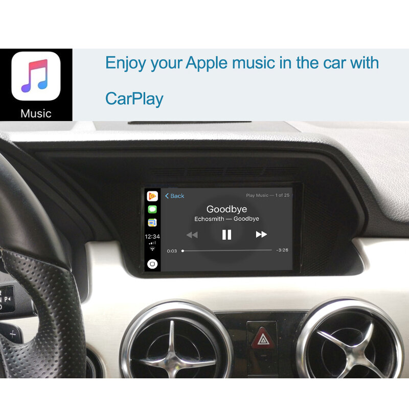 ไร้สาย Apple CarPlay Android Auto Decoder สำหรับ Mercedes Benz GLK 2011-2015,พร้อม MirrorLink AirPlay HDMI เล่นรถด้านหลังกล้อง