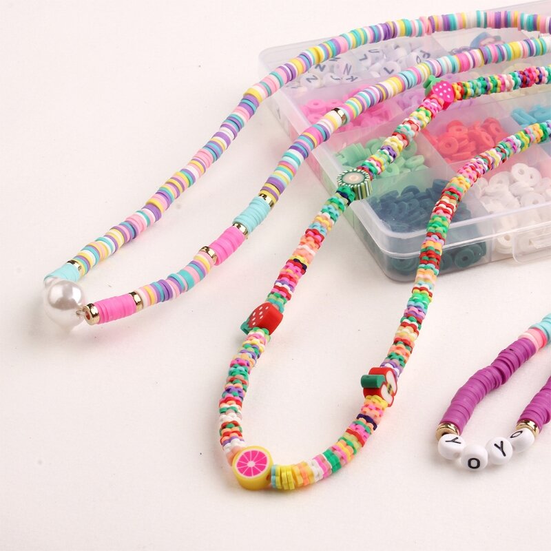 Collier boucle d'oreille DIY, Kit artisanal avec pendentif, anneaux de saut, paquet de Bracelets, perles de 6mm, L41B